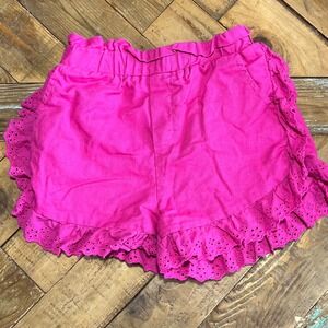 GB Girls Pink Eyelet‎ Ruffle Shorts Youth Elastic Waist Size M 8/10